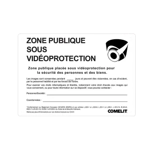 Panneau Réglementaire “Zone Sous Vidéosurveillance – Espace Public”. Conforme
