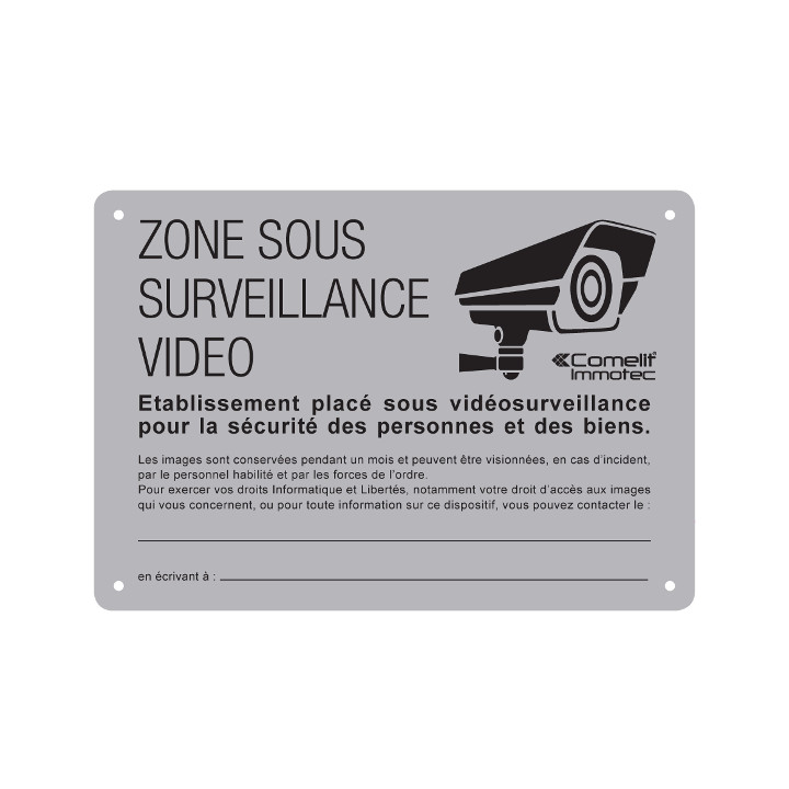 Panneau "Zone Sou Surveillance Video" Plaque 300X210Mm Panneau "Zone Sou Surveillance Video" Plaque 300X210Mm