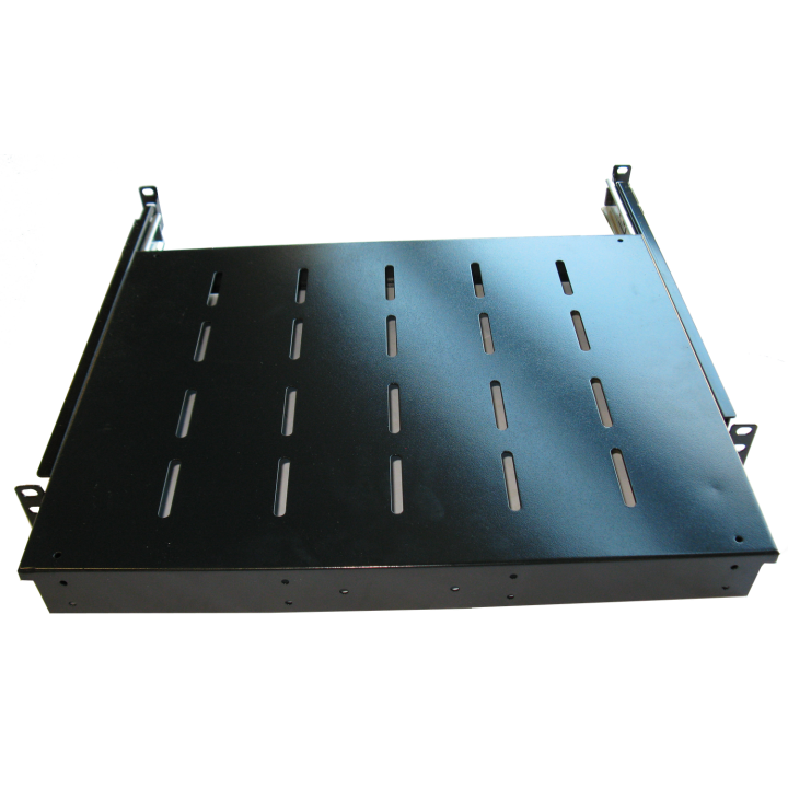 Etagère coulissante 19" 1U prof. 350 Noire pour baie prof. 600-800 Etagère coulissante 19" 1U prof. 350 Noire pour baie prof. 600-800