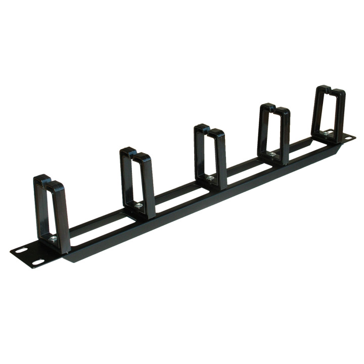 Organisateur de câble 1 U avec crochets en plastique 19" Noir Organisateur de câble 1 U avec crochets en plastique 19" Noir