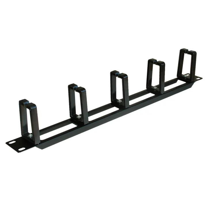 Organisateur De Câble 1 U Avec Crochets En Plastique 19" Noir