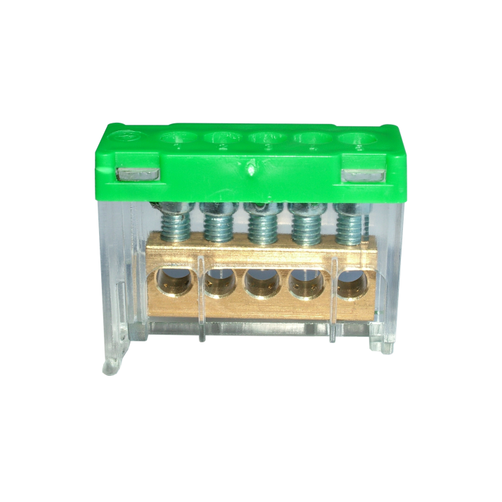 BORNIER DE MISE A LA TERRE MONTAGE   RAIL DIN - 5PTS BORNIER DE MISE A LA TERRE MONTAGE   RAIL DIN - 5PTS