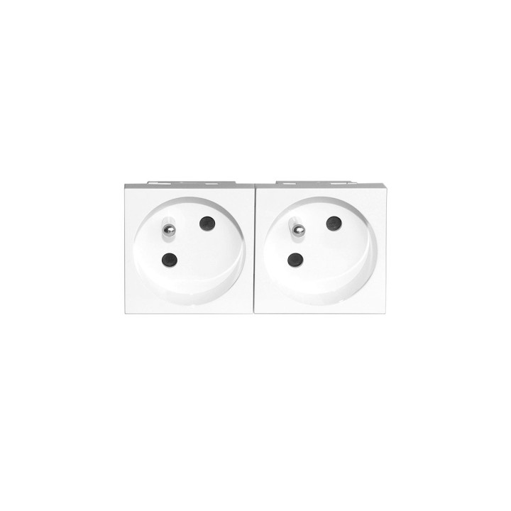 Bloc Pc Double 2P+T 45° Bc Encastrable 45X90