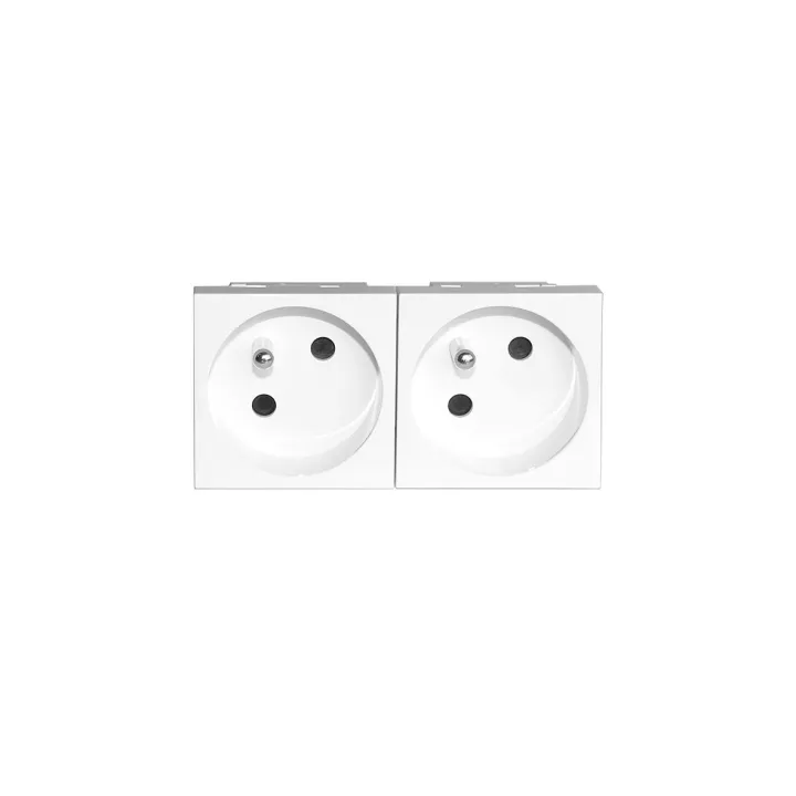Bloc Pc Double 2P+T 45° Bc Encastrable 45X90