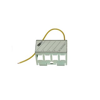 Support métal 4 RJ45 - HNI - Rail DIN - Fil de terre (conditionnement unitaire)