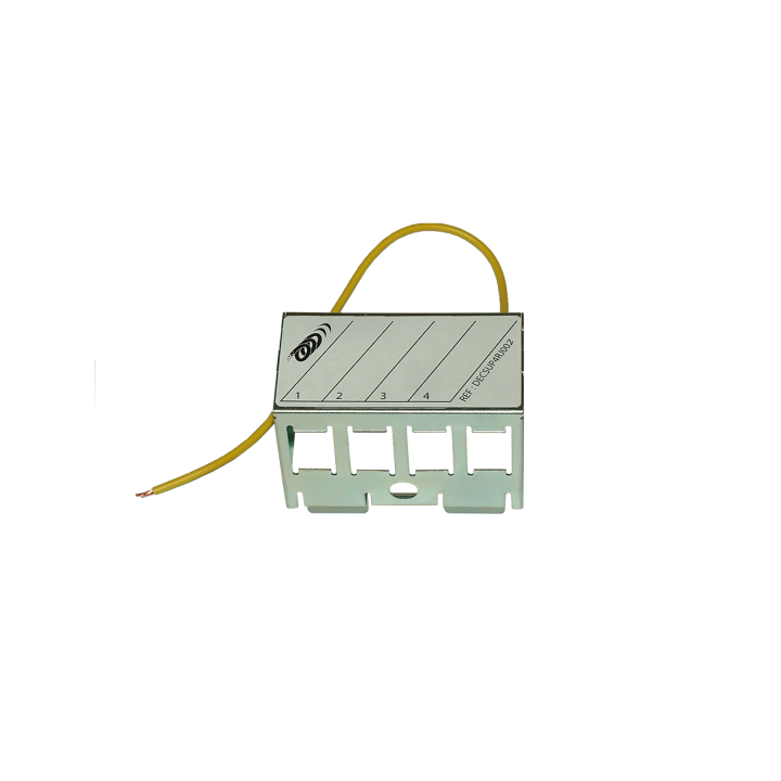 Support métal 4 RJ45 - HNI - Rail DIN - Fil de terre (conditionnement unitaire)