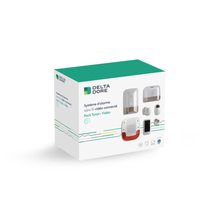 Pack Tyxal+ Vidéo | Pack alarme 8 zones sans fil connecté avec transmetteur GSM