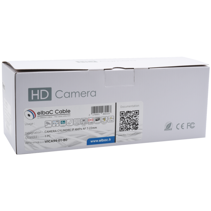 Caméra Cylindre Ip 4Mpx Af 7-22Mm Boite 1 Pc