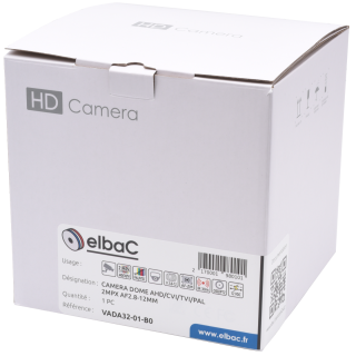 CAMERA DOME AHD/CVI/TVI/PAL 2MPx AF 2.8-12mm Boite 1 PC