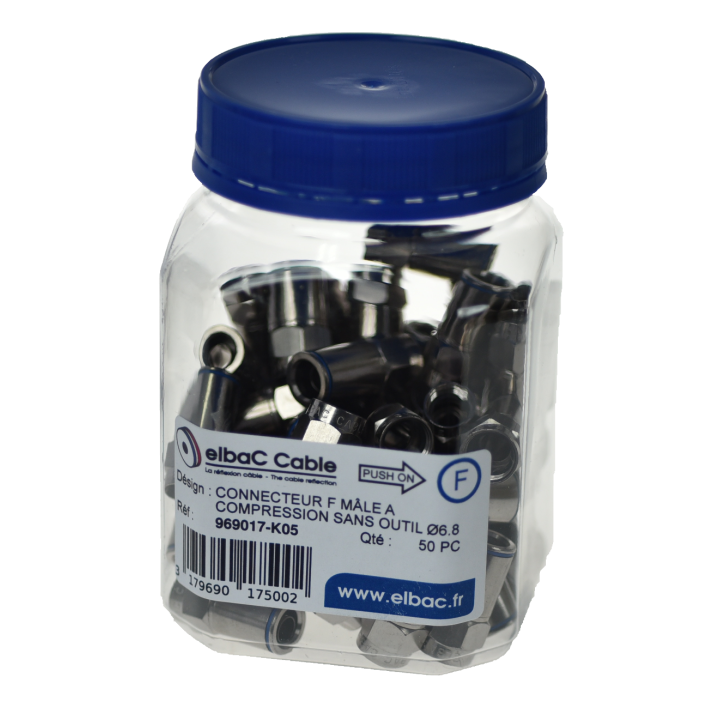 F - M COMP. SANS OUTIL Ø6.8mm Boite 50 PC