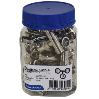 Raccord Bnc En T 1Male/2Femelles Boite 30 Pc