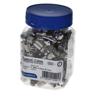 Connecteur F - M A Visser Ø7.4Mm Boite 100 Pc