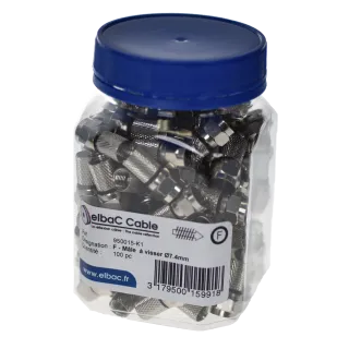 Connecteur F - M A Visser Ø7.4Mm Boîte 100 Pc