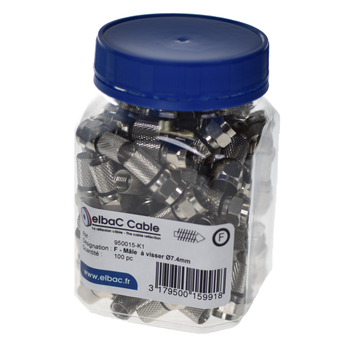 Connecteur F - M A Visser Ø7.4Mm Boite 100 Pc