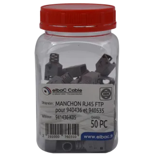 Manchon Gris Rj45 Ftp Diam 6 Boîte 50 Pc