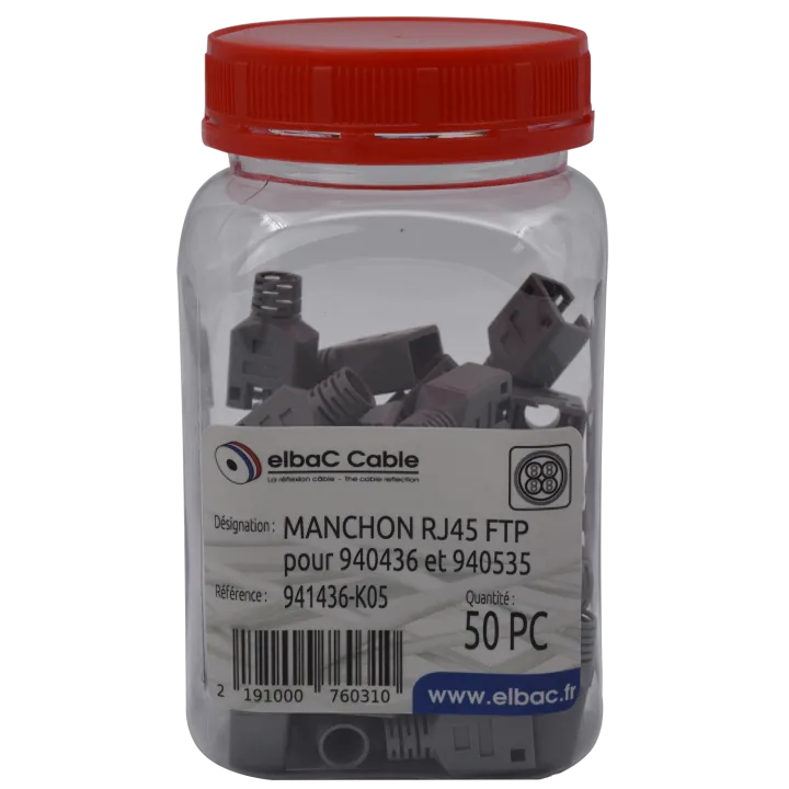 Manchon Gris Rj45 Ftp Diam 6 Boîte 50 Pc