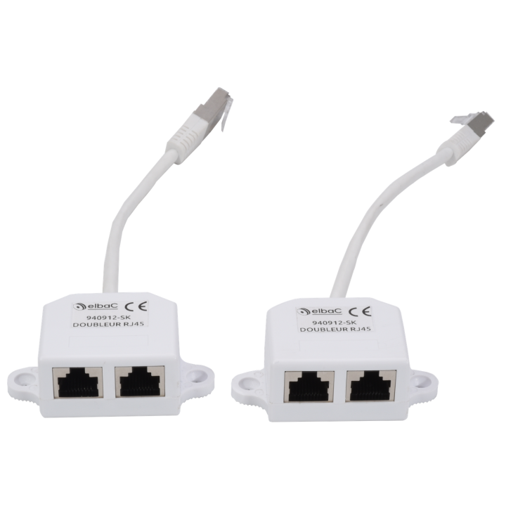 Kit 2 Doubleur Rj45 Ftp 100Mbps Poe Endspan Sachet 1 Kit