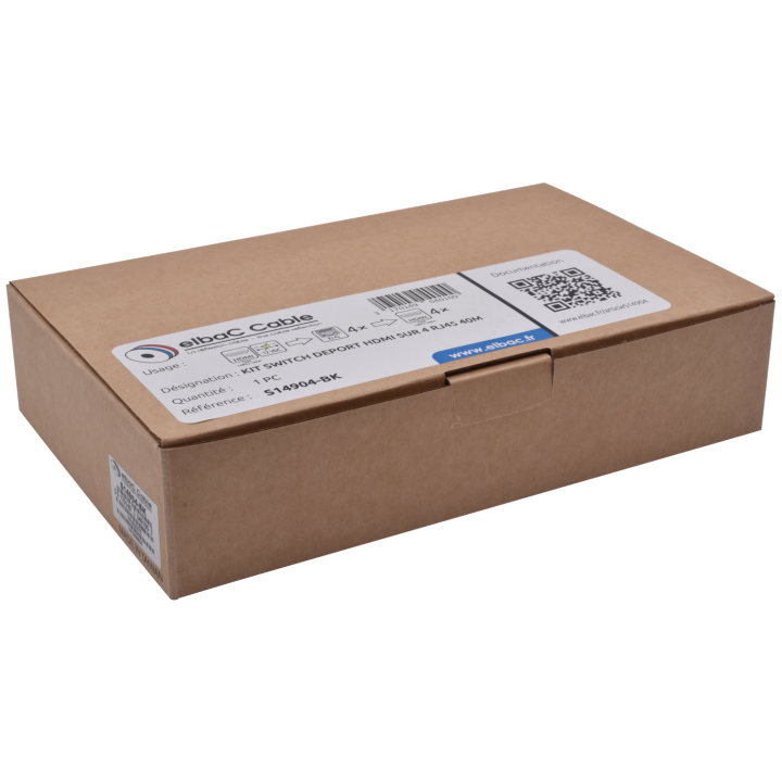 Kit Switch Deport Hdmi Sur 4 Rj45 50M Boite 1 Kit