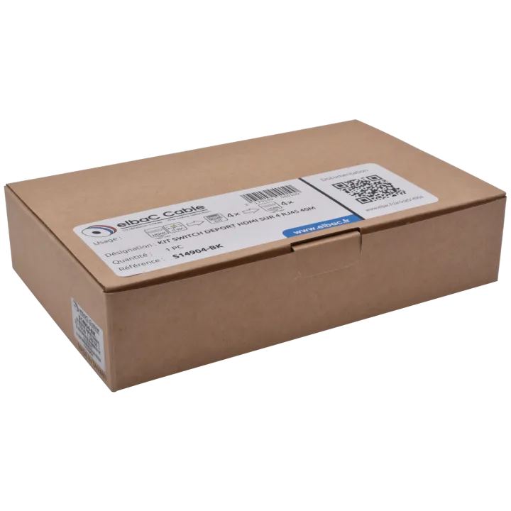 Kit Switch Deport Hdmi Sur 4 Rj45 50M Boîte 1 Kit