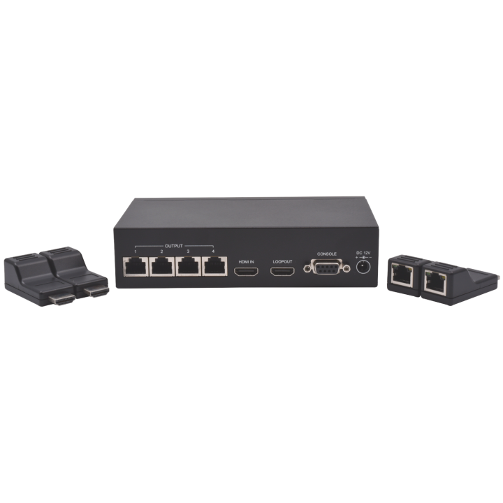 Kit Switch Deport Hdmi Sur 4 Rj45 50M Boite 1 Kit