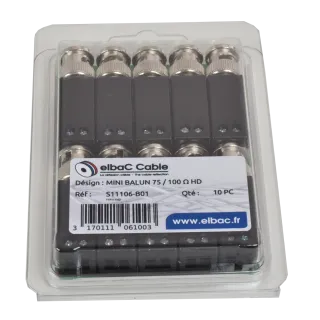 Mini Balun 75/100 Ohms Hd - Ttp111Hd Boîte 10 Pc