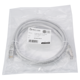 Cordon S/Ftp Cat6A Awg26 Lszh Gris 01.5M Cordon 1 Pc 1.5M