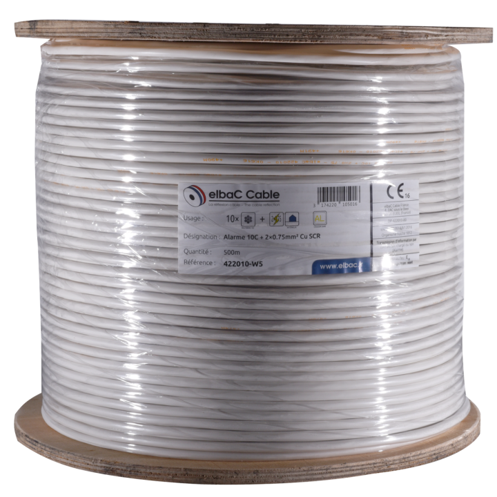 Alarme Souple 10C Cu + 2×0.75 Scr Bob. Bois 500 M