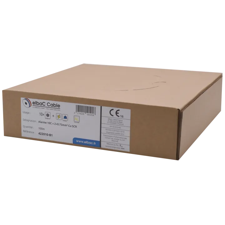 Câble Alarme Souple 10C Cu + 2×0.75 Scr Boîte 100 M