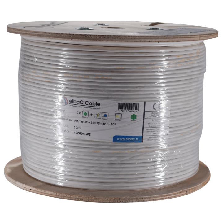 Alarme Souple 04C Cu + 2×0.75 Scr Bob. Bois 500 M