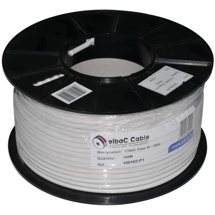 Câble Coaxial 17 Vatc Classe A+ Blanc 100 M
