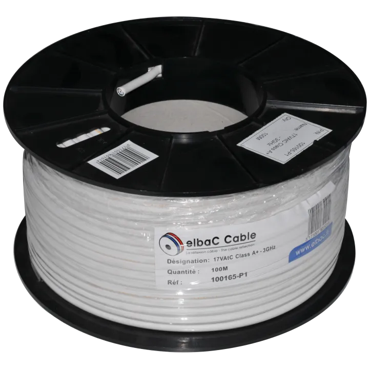 Câble Coaxial 17 Vatc Classe A+ Blanc 100 M