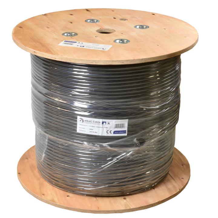 Câble Câble Coax 11Patc Classe A Noir Touret De 500 M