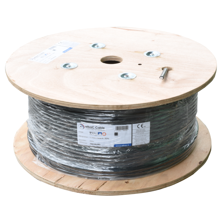 Câble Câble Coax 11Patc Classe A Noir Touret De 250 M