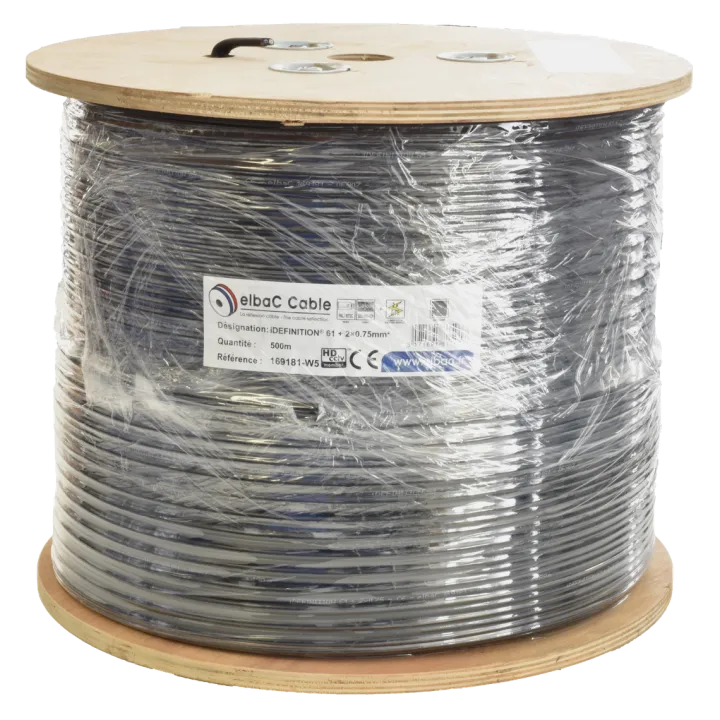 Câble Video+Alimentation - Idefi61+2X075 Bob Boi 500 M