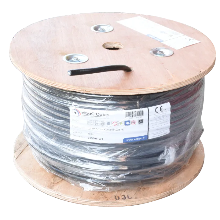 Câble U/Ftp Cat6A 650Mhz Swb Pe Bob. Bois 100 M
