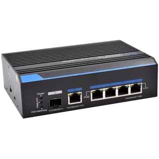 Switch Indus 50/120W- 4×1Gbps/Poe+ & 1Gbps Pd & 1 Sfp Boîte 1 Pc