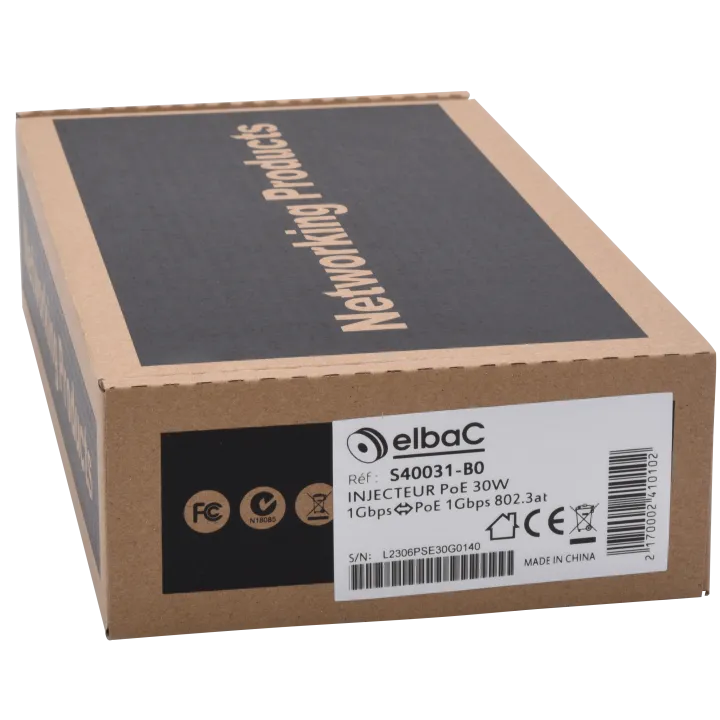 Injecteur Poe 30W 1Gbps Boîte 1 Pc