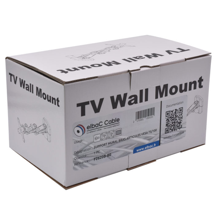 Support Mural Bras Articules Vesa 75/100 Boite 1 Pc