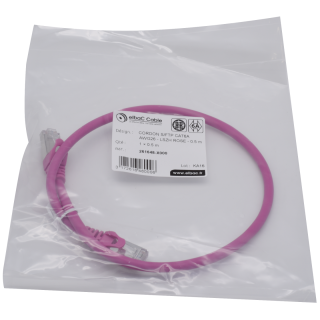 CORDON S/FTP CAT6A AWG26 LSZH ROSE 0.5M Cordon 1 PC0.5