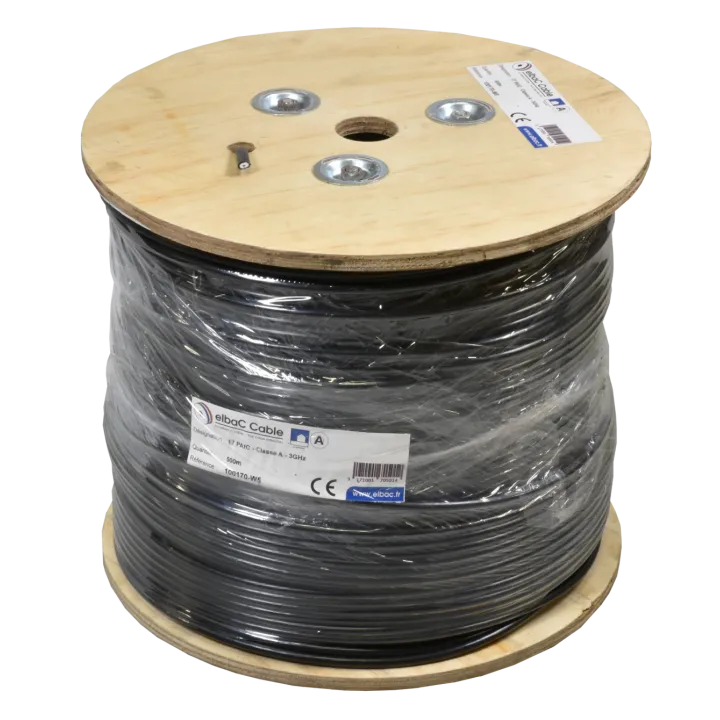 Câble Câble Coax 17 Patc Classe A Triple Écran Noir 500M-100170