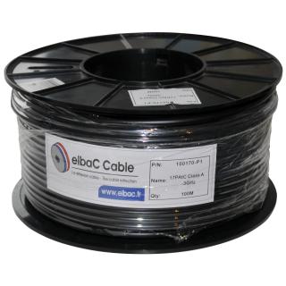 Noir 100M Câble Câble Coax 17Patc Classe A Triple Écran