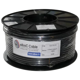 Noir 100M Câble Câble Coax 17Patc Classe A Triple Écran