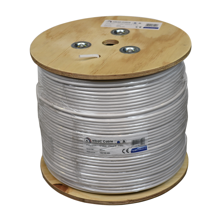 Câble Câble Coax 17Vatc Classe A Triple Écran Blanc 500M 100160W5
