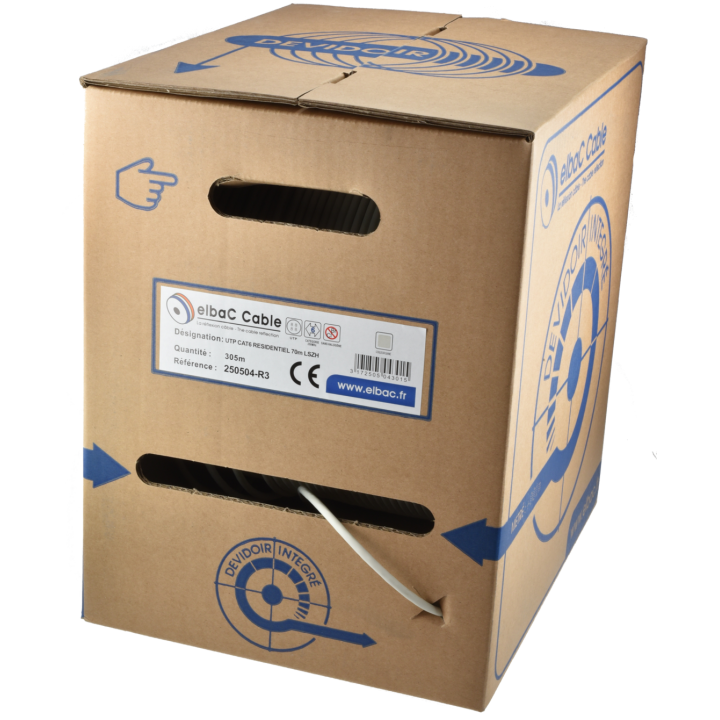 Câble Reseau Cat6 Utp Max70M 4 Paire Dévidoir 305M 250504-R3
