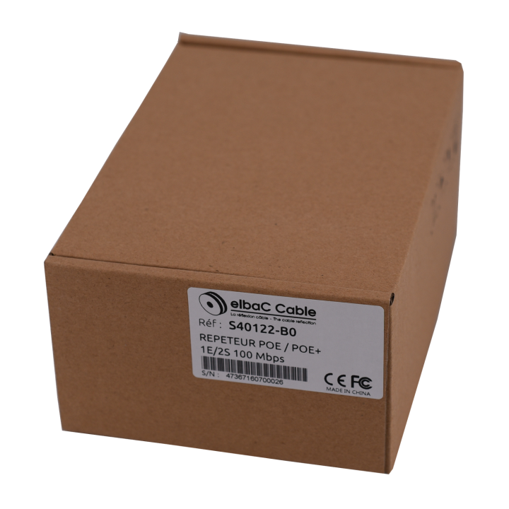 Repeteur Poe/Poe+ 1E/2S 100Mbps Boite 1 Pc