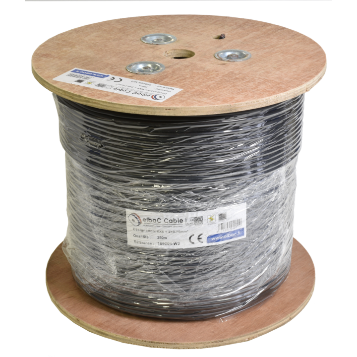 Câble Video Kx6 + 2X075 Nappe Touret De 250M 169205-W2
