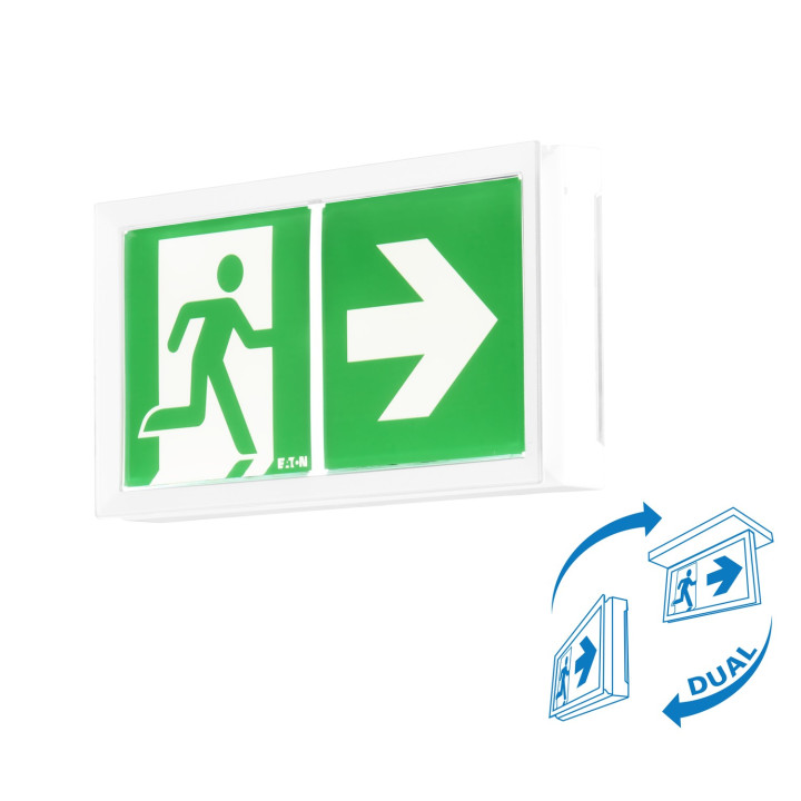 BAES évacuation SATI - 45lm/1h - IP43 IK07 - Pose mur/plafond - Visibilité+