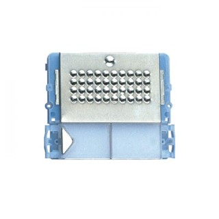 Série Powercom - Module 1 bouton acier inox avec nom et LED bleue