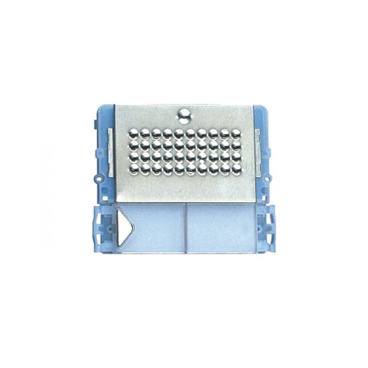 Série Powercom - Module 1 bouton acier inox avec nom et LED bleue