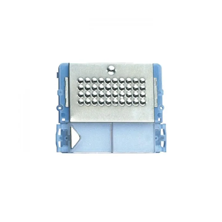Série Powercom - Module 1 Bouton Acier Inox Avec Nom Et Led Bleue